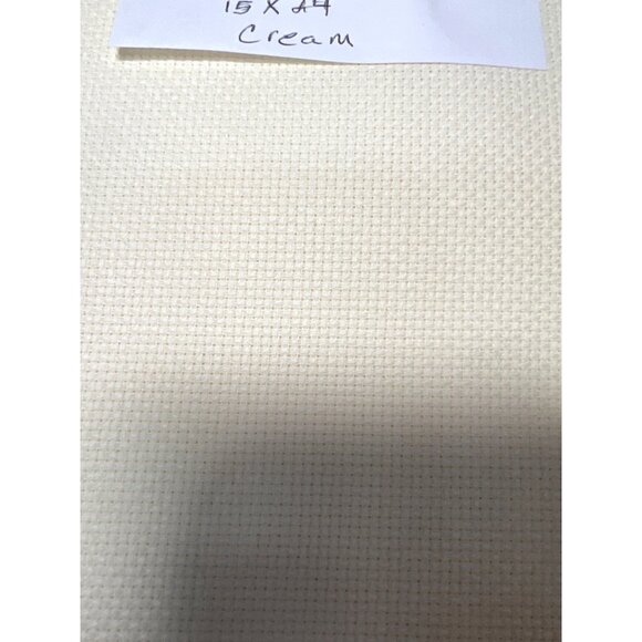 Cream Cross Stitch Fabric 14 Ct 15 X 24 Needlework Material - Picture 2 of 2